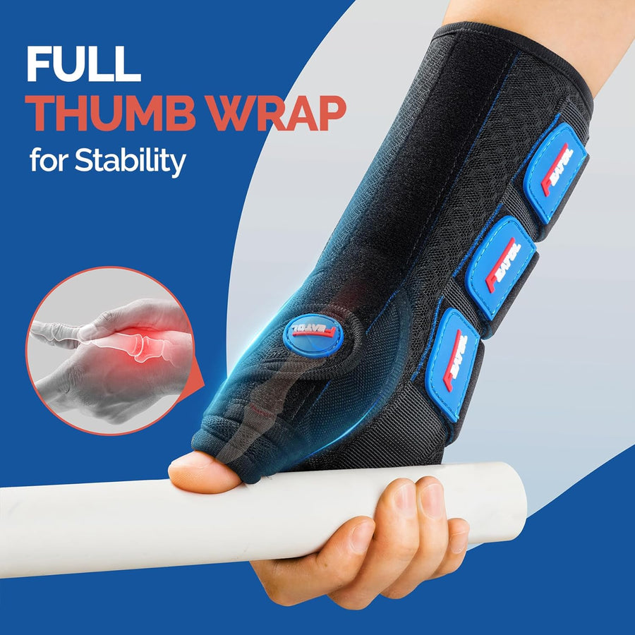 FEATOL Carpal Tunnel Wrist Brace Night Support Right Hand Large/XLarge