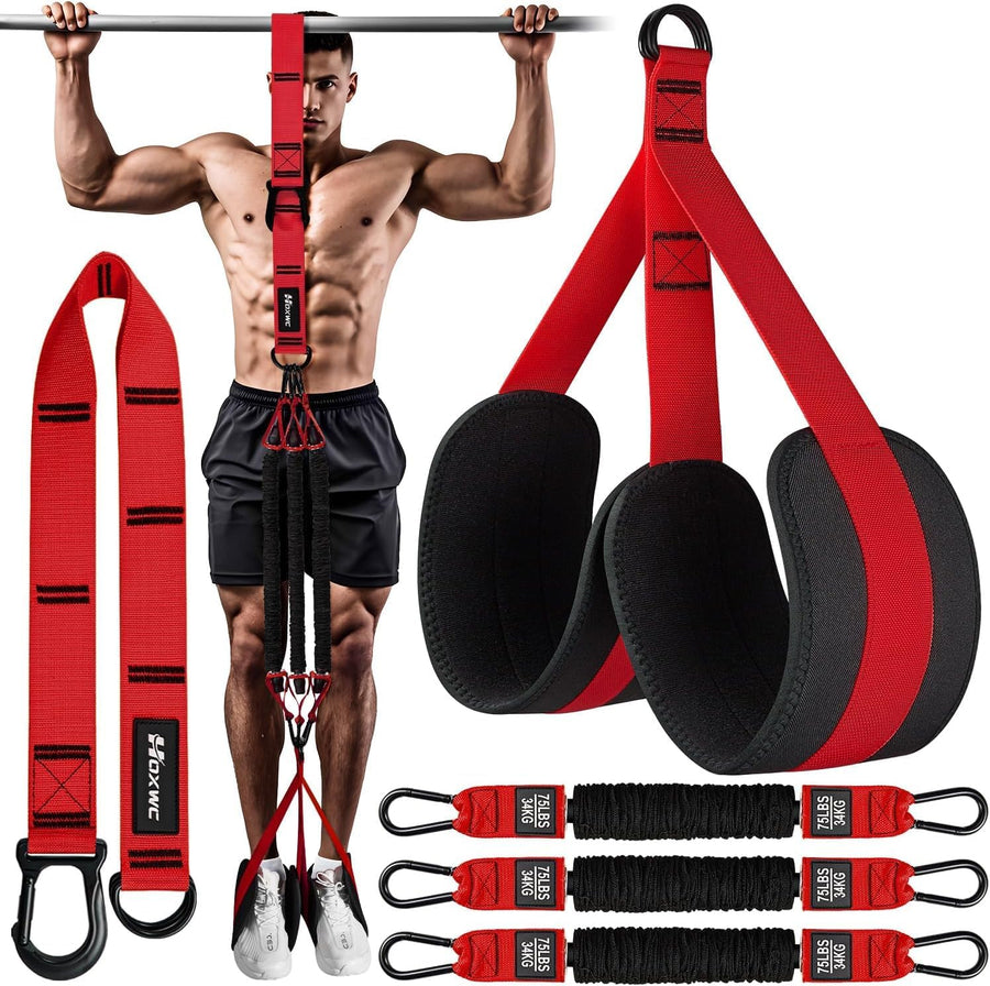 Pull Up Assist Bands, 3 Resistance Levels, Adjustable Comfort Foot Rest