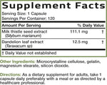Bronson Milk Thistle Silymarin Marianum & Dandelion Extract Liver Health Support, Antioxidant Support, Detox, 120 Capsules