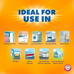 Arm & Hammer Clean Burst Moisture Absorber and Odor Eliminator Tubs, 14 oz, 3 Pack, Attract and Trap Excess Moisture, Eliminate Musty Odors, Convenient and Effective, White