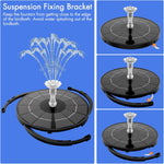 AISITIN 3.5W Solar Fountain Pump for Water Feature Outdoor DIY Solar Bird Bath Fountain with Multiple Nozzles, Solar Powered Water Fountain for Garden, Ponds, Fish Tank and Aquarium