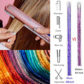 Hair Tinsel,18 Colors Hair Tinsel Kit for Girls 7600 Strands Fairy Tinsel Hair Extensions Holographic Hair Tinsel Heat Resistant Colored Hair Glitter Christmas Party Festival (18 Colors)