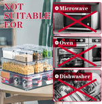 Pomeat 10 Pack Fridge Organizer, Stackable Refrigerator Bins with Lids, BPA-Free Produce Fruit Storage Containers for Fridge, Clear for Food, Drinks, Vegetable