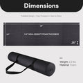 Fitvids All Purpose 1/4-Inch High Density Anti-Tear Exercise Yoga Mat with Carrying Strap, Multiple Colors