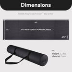 Fitvids All Purpose 1/4-Inch High Density Anti-Tear Exercise Yoga Mat with Carrying Strap, Multiple Colors