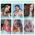 Hair Tinsel,18 Colors Hair Tinsel Kit for Girls 7600 Strands Fairy Tinsel Hair Extensions Holographic Hair Tinsel Heat Resistant Colored Hair Glitter Christmas Party Festival (18 Colors)