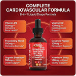 Clean Nutra Cayenne Pepper Drops Supplement Liquid + Hawthorn Berry, Vitamin D3 K2 Beet Root Powder, Ceylon Cinnamon, Turmeric Curcumin, Organic Panax Ginseng, Berberine Extract 1 Pack