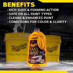 Meguiar's Gold Class Car Wash - Get Professional Results in a Foam Cannon or as a Bucket Wash - Get a Clean and Glossy Finish That's Safe for All Paint Types - 64 Oz