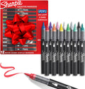 Sharpie Creative Markers, Water-Based Acrylic, Brush Tip, Assorted Colors, 12 Count – Arts & Crafts, Kids Activity, School Classroom; Works on Paper, Metal, Wood, Ceramic, Glass, Rock, Canvas