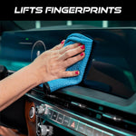 VIKING Glass Microfiber Cleaning Cloth for Car and Home 2 Pack, Glass Towels for Mirror, and Picture Frames, and Car Detailing Kit, 16 inch x 16 inch, Blue
