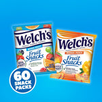 Welch's Fruit Snacks, Mixed Fruit & Mango Peach Snack Box, Gluten Free, Stocking Stuffers, 0.8oz Snack Packs (Pack of 60)