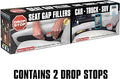 Drop Stop - The Original Patented Car Seat Gap Filler (As Seen On Shark Tank) - Between Seats Console Organizer, Set of 2 and Slide Free Pad and Light