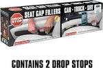 Drop Stop - The Original Patented Car Seat Gap Filler (As Seen On Shark Tank) - Between Seats Console Organizer, Set of 2 and Slide Free Pad and Light