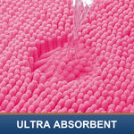 Smiry Luxury Chenille Bathroom Rugs 30x20, Extra Soft and Absorbent Shaggy Bath Mat, Machine Washable, Non-Slip Plush Carpet Runner for Tub, Shower, and Floor, Home Decor Accessories, Hot Pink