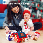 hahaland Baby Toys 6-12 Months - Surprise Barn Stuffed Farm Animals, Rattle, Crinkle, Mirror, Montessori Toys for 6 Month Old Babies Sensory Balls Toddlers 1-3 Gifts Baby Stocking Stuffers