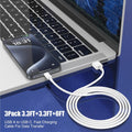 Car Carplay Cable for iPhone 17 16 15 Pro Plus Pro Max Air，3-Pack [3.3FT+3.3FT+6FT] USB A to USB C Cable for iPhone 17 16 15，for iPad Pro/Air/Mini，for Galaxy S25 S24，for MacBook Pro/Air and More