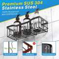 5-Pack Rustproof Stainless Steel Shower Caddy Set– No Drill Adhesive Bathroom Organizer, Space-Saving Shower Shelves for Apartment Essentials, Bathroom/Kitchen Storage Home Decor-L Size