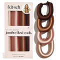 Kitsch Satin Hair Curlers, Heatless Curling Rod - Jumbo Flexi Rod, Heatless Hair Curler - Hair Curlers to Sleep In - No Heat Overnight Curls - For All Hair Types and Texture - 4pcs Rosewood