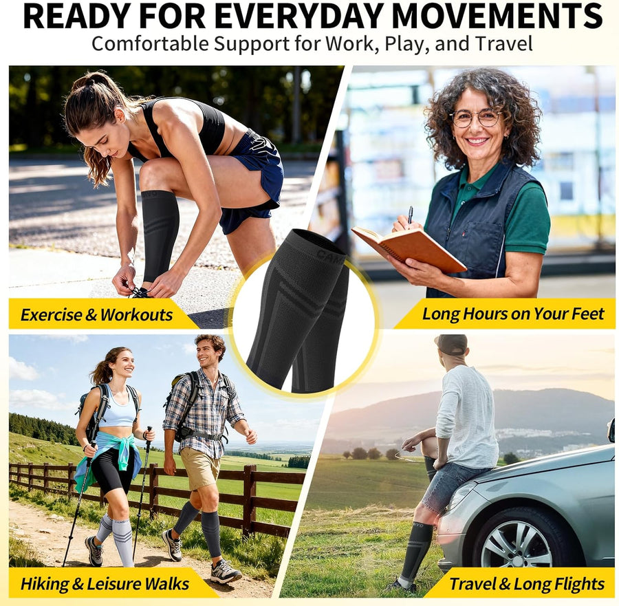 CAMBIVO Calf Compression Sleeve Men & Women- Shin Splint Brace Support for Legs Pain Relief, Varicose Vein Treatment