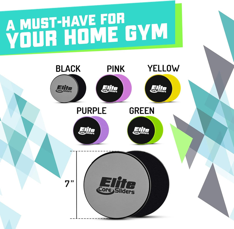 Elite Sportz Core Sliders: Compact Dual-Sided Workout Discs for Full-Body Training