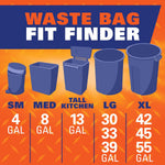 Hefty Ultra Strong 30 Gallon Trash Bags, Large Trash Bags 30 Gallon Size, Multipurpose, Break Resistant Drawstring Closure, Resists Leaks, Punctures, and Tears, Black, White Pine Breeze Scent, 50 Bags