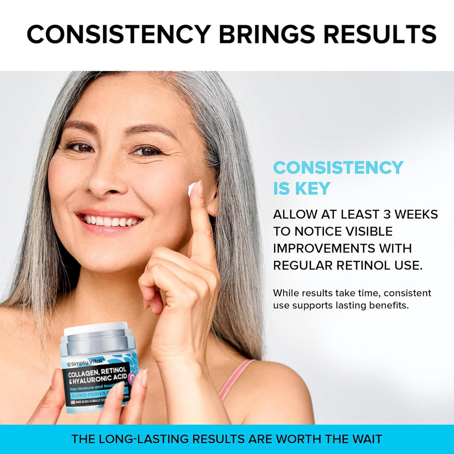SimplyVital Anti-Aging Collagen, Retinol & Hyaluronic Face Cream – 1.7 fl.oz.