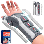 FEATOL Carpal Tunnel Wrist Brace Night Support, Thumb Spica Splint Right Hand for De Quervains Tenosynovitis, Tendonitis, Thumb Brace for Women Men, Black Blue, Large/XLarge