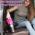 ThinkLearn Car Cleaning Kit, Car Vacuum Detailing Kit Interior with High Power Handheld Vacuum, Including 7Pcs Detailing Brush Set, Windshield Cleaner, Pink Car Accessories for Women