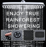 High Pressure Rain Shower Head: Upgrade Shower Heads with Handheld Spray Combo with Fixed Showerhead and 10 Sprays Handheld Shower Head, Detachable Shower head Built-in Magnetic Docking and Power Jets