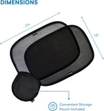 Enovoe Car Window Shades for Baby (4 Pack) - 21"x14" - Sun Shade Blocker, Cling - Glare Shield and UV Rays Protection for Your Child - Side Windows Screens for SUV- Mesh Window Shades for Car Baby