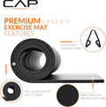 CAP Barbell 1/2-Inch High Density Exercise Yoga Mat with Strap | Multiple Options