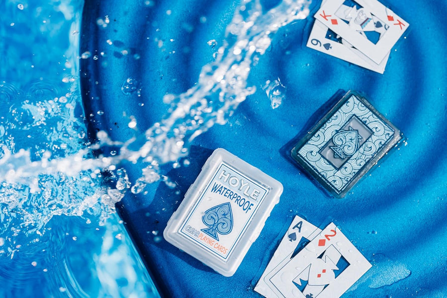 Hoyle Waterproof Playing Cards, Clear Plastic Deck of Cards for Outdoor Card Games, Camping, Beach, Pool & Travel Games (1 Deck)