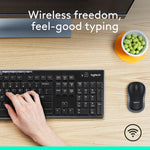 Logitech MK270 Wireless Keyboard and Mouse Combo for Windows, 2.4 GHz, 8 Multimedia Keys, PC, Laptop, Wireless Keyboard Compact Mouse Combo - Black