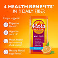 Metamucil 4-in-1 Psyllium Husk GLP-1 Friendly Fiber Supplement, Sugar-Free, 180 teaspoons, Orange Flavored, Daily Fiber Powder for Digestive Health, made with Plant-Based Psyllium Husk Fiber