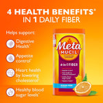Metamucil 4-in-1 Psyllium Husk GLP-1 Friendly Fiber Supplement, Sugar-Free, 180 teaspoons, Orange Flavored, Daily Fiber Powder for Digestive Health, made with Plant-Based Psyllium Husk Fiber