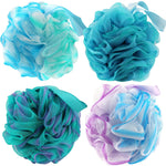 Chuya Bath Sponges Loofahs 70 Grams Large Size,4 Pack Shower Sponge Exfoliating Cleaning Bath Loofa Body Scrubber Balls for Women Men Children Washing