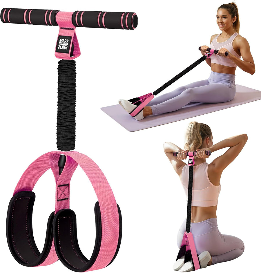55LBS Pedal Resistance Band with Handle: Upgrade Your Home Gym Workout