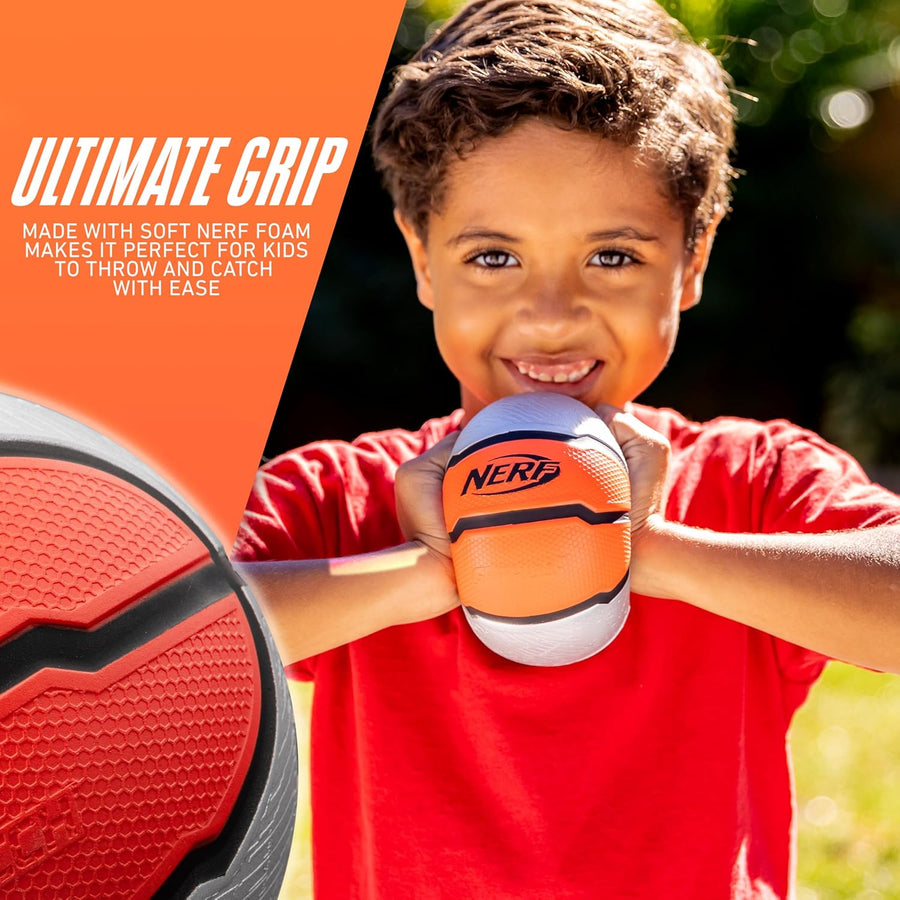 Nerf Mini Foam Sports Ball Set - Foam Football, Soccer Ball + Basketball Set Soft Foam Sports Set for Kids