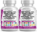 Clean Nutraceuticals Milk Thistle NAC Chanca Piedra Beet Root Artichoke Astragalus Dandelion Root - Liver Cleanse Detox & Repair Supplement Plus TUDCA Choline & Ginger - 1Pack