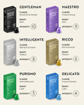 ROSSO CAFFÈ 120 Espresso Coffee Pods for Nespresso Original Machines, Premium Capsules, Variety Value Pack 6 Flavors, Rich Breakfast to Intense Roasts