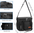 Femuar Reusable Lunch Box for Men/Women - Insulated Lunch Bag Leakproof Lunchbox for Work Office Picnic Beach - Freezable Lunch Cooler Bag with Adjustable Shoulder Strap - Black