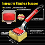 GRILLART Grill Brush Bristle Free. SteamWizards BBQ Replaceable Cleaning Head, Unique Seamless-Fit Scraper Tool for Cast Iron/Stainless-Steel Grates, Safe Barbecue Grill Cleaner-Red