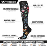 WITHYOU 3 Pairs Compression Socks 15-20 mmHg for Women and Men