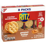 RITZ Peanut Butter and Cheese Sandwich Crackers Variety Pack, Lunch Snacks, 32 Snack Packs (6 Crackers Per Pack)