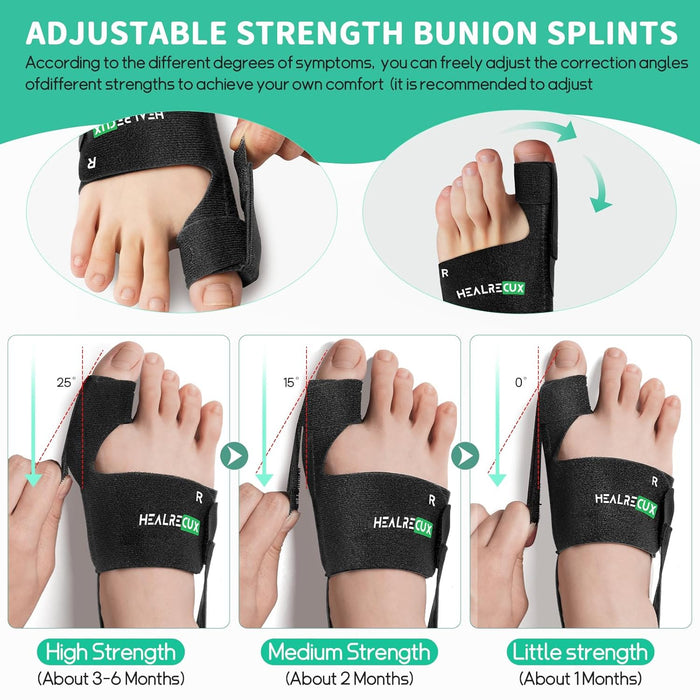 Healrecux Bunion Corrector for Women and Men, 1 Pair, Big Toe Straightener