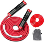 Redify Weighted Jump Rope for Workout Fitness (1LB), Tangle-Free Ball Bearing Rope