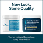 QRxLabs Salicylic & Glycolic Acid Pads (2% Salicylic & 10% Glycolic) - Acne Pads for Face & Bacne with Vitamins B5, C & E, Calendula & Green Tea - Face Exfoliator - 50 Count Jar