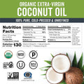 Viva Naturals Organic Coconut Oil, 54 fl oz – Unrefined, Cold-Pressed Extra Virgin Coconut Oil, USDA Organic & Non-GMO, Natural Cooking Oil, Hair Oil & Skin Oil