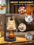 Candle Warmer Lamp with Timer Dimmable, Birthday Gifts for Women Mom, House Warming Gifts New Home Decor, Wax Melt Warmer for Jar Candles with 2 Bulbs