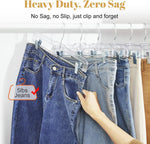 HOUSE DAY 12-Pack 14" Clear Plastic Skirt Hangers with Clips & Swivel Hook